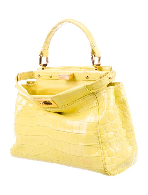 fendi bag crocodile|Fendi peekaboo mini sale.